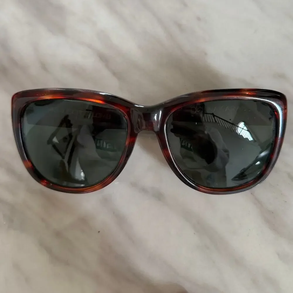 Vintage Donna Karan Brown Tortoiseshell Oversize Sunglasses